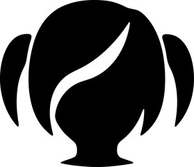 Hairstyle icon silhouette illustration. Woman hair logo
