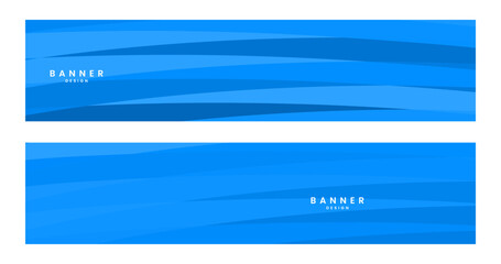 set of banners with abstract light blue striped colorful background