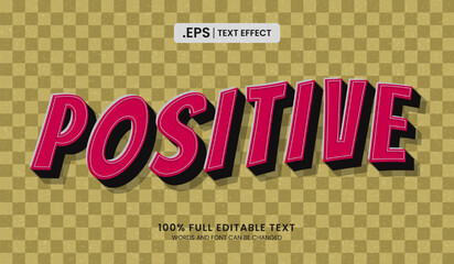 Fototapeta na wymiar Design editable text effect, positive 3d concept vector illustration
