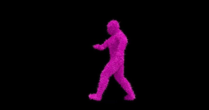 3D Furry Dancer Making Funny Dance Figures On Stage. Loopable With Luma Channel. Dance And Entertainment Related 3D Abstract Animation.