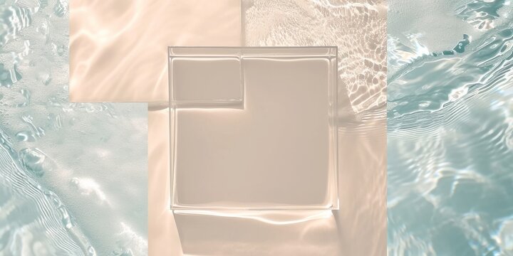Display/dais/layout for beauty product. Top view. 
