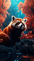 Epic cinematic shot red pandas AI Generated pictures