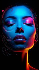 Face of the moon devil avatar girl AI Generated image