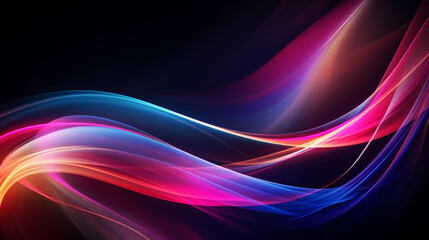 Vibrant lines symphony energy wave neon light