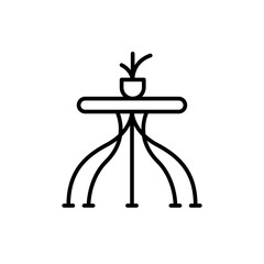 Modern table outline icons, minimalist vector illustration ,simple transparent graphic element .Isolated on white background