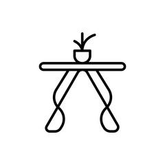 Modern table outline icons, minimalist vector illustration ,simple transparent graphic element .Isolated on white background