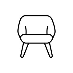 Chair outline icons, minimalist vector illustration ,simple transparent graphic element .Isolated on white background