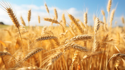 Fototapeta premium a close-up field of wheat commodity