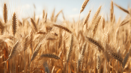 Fototapeta premium a close-up field of wheat commodity