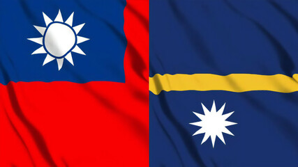 台湾とナウルの国旗 - obrazy, fototapety, plakaty