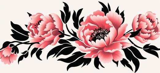 Abstract flower rose illustration  Organic nature floral background
