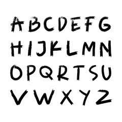 Alphabet Grunge Brush Stroke Font. Its Eps File, Easy To Edit.