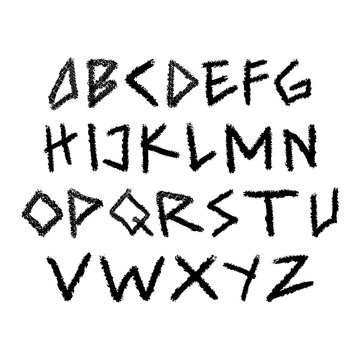 Alphabet Marker Doodle Grunge Font. Its Eps File, Easy To Edit.