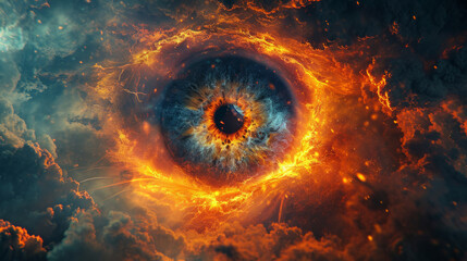 Beautiful eye in space. - obrazy, fototapety, plakaty