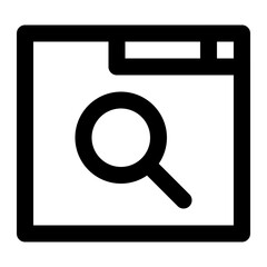 Search engine icon with outline style.