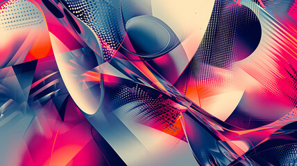 abstract digital art illustration with lines background - obrazy, fototapety, plakaty