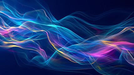 digital art illustration of translucent energy wave lines in a dynamic pattern background