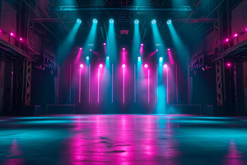 a stage area light magenta - obrazy, fototapety, plakaty