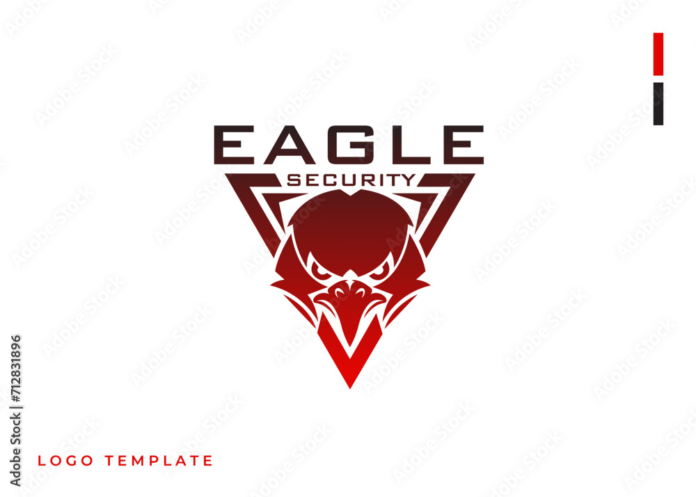 Wall mural The eagle and shield designs are combined in the logo. combination of eagle design and security shield in modern style