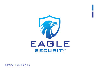 The eagle and shield designs are combined in the logo. combination of eagle design and security shield in modern style
