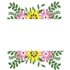 Hand drawn floral frames with flowers, branch and leaves. Elegant logo template. Vector illustration for labels, branding business identity, wedding invitation