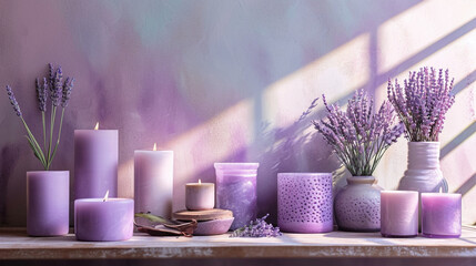 Digital lavender merchandise line featuring a range of products inspired by the calming and trendy...