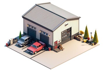 Garage Car Isometric