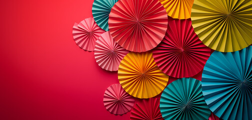 Fototapeta na wymiar colorful umbrella background. red background with red umbrellas background with copy space. Lunar new year