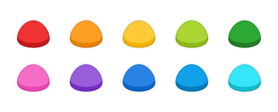 Colorful round set of buttons game flat style illustration vector