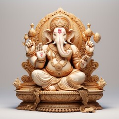 View of Ganesha on isolated background