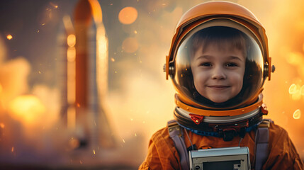 I'm the future, I am a boy pretending to be a real astronaut - obrazy, fototapety, plakaty
