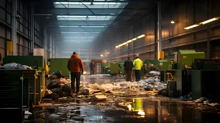  workers in factory © night