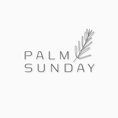 Palm Sunday elegant and minimalist doodle style for spirituality vector design element