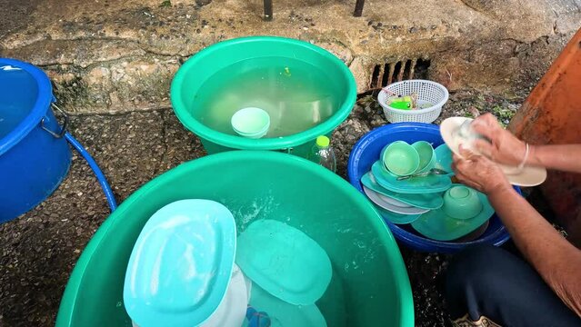 Routine Dishwashing Chore Captured