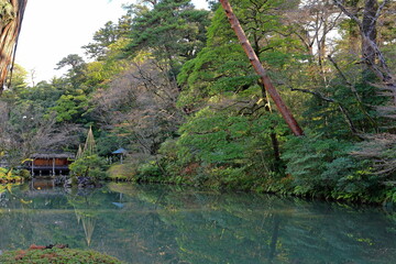 Kenroku-en located in Kanazawa, Ishikawa, Japan, one of the Three Great Gardens of Japan.
