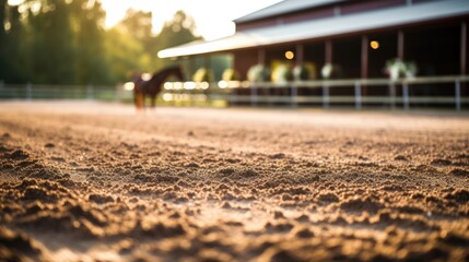 With vast, wellmaintained stables and stateoftheart training facilities, this site is a dream come true for any equestrian enthusiast. - obrazy, fototapety, plakaty