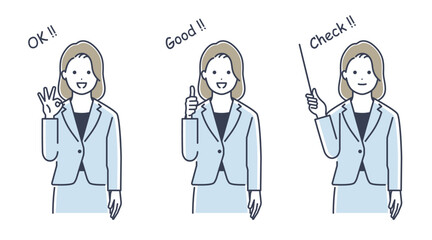 スーツを着た若い女性のベクターイラスト素材