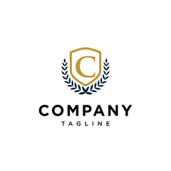 Letter C shield education logo icon vector template