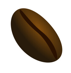 Brown coffee bean isolated. Single vector illustration.