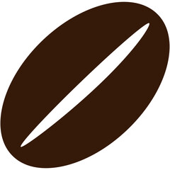 Coffee bean icon on white background. Vector illustration. Simple coffee icon. Transparent.