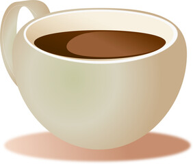 A cup of tea or coffee. Hot drink illustration. Isolated vector illustration.