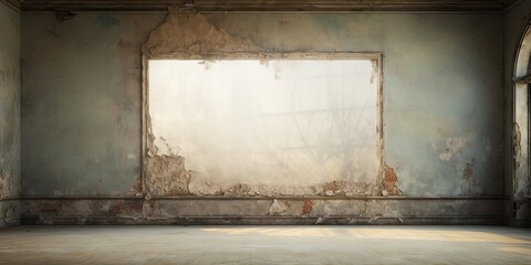 Vacant frame in aged space.