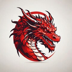 red dragon illustration, design for logo, t-shirt, sticker. ai generative images