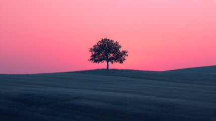 Scenic Tree on Top of a Hill