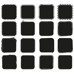 Set of grunge square. Vector illustration. EPS 10.