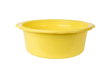 A large yellow basin isolated on a white background.
