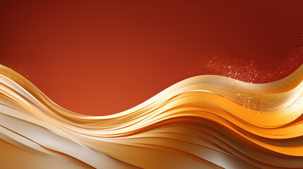 Background with golden wavy shapes for new year