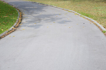 close up road in the park