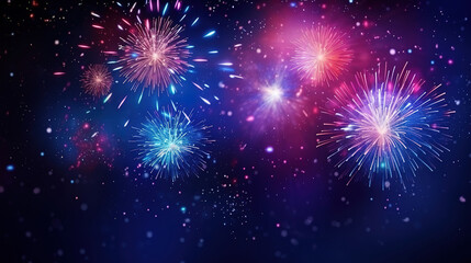 Fototapeta na wymiar Happy new year firework celebration banner