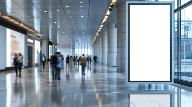 White borad for product advertisement at department store. Created using generative AI.